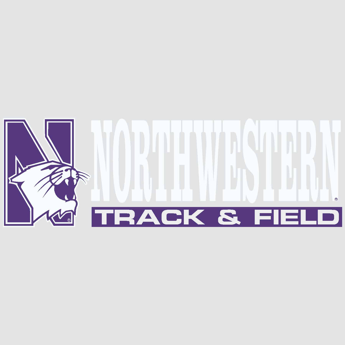 Northwestern University Wildcats Track & Field Outside Application Decal with N-Cat Design