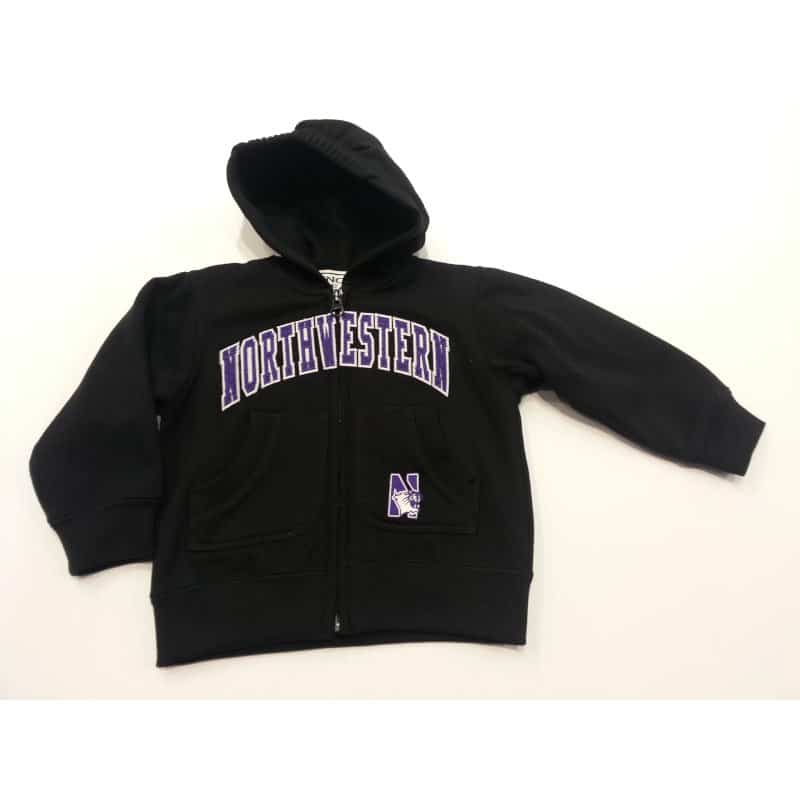 Northwestern Wildcats Black Infant Zip-Hood Sweatshirt
