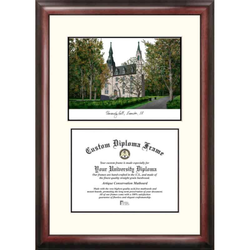 Northwestern University Scholar Framed Lithograph with Diploma Openning - Bookstore Quality