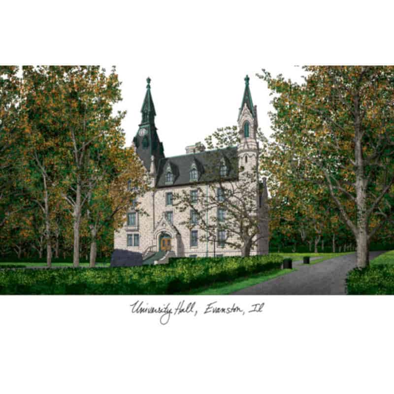 Northwestern University Lithograph Print