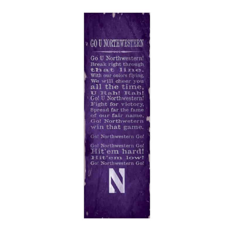 Northwestern Wildcats Small Vintage School Banner with Fight Sign Design