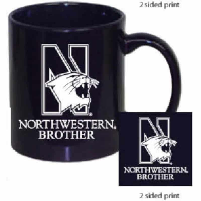 Northwestern University Wildcats 11 oz. Purple Ceramic Coffee Mug with Brother Design
