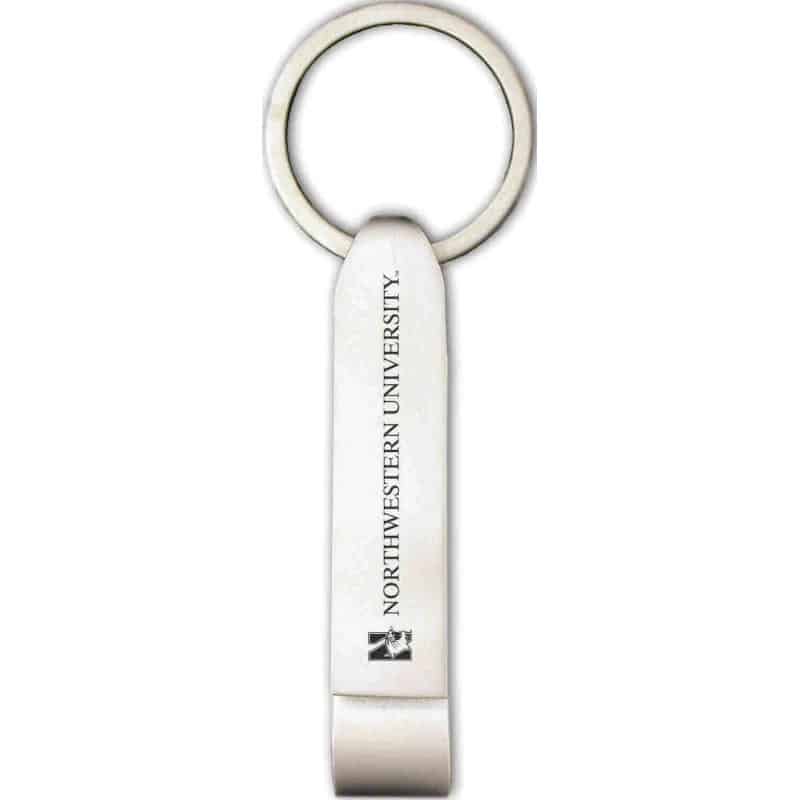 Northwestern Wildcats Laser Engraved Bottle Opener Key Chain with Mascot Design