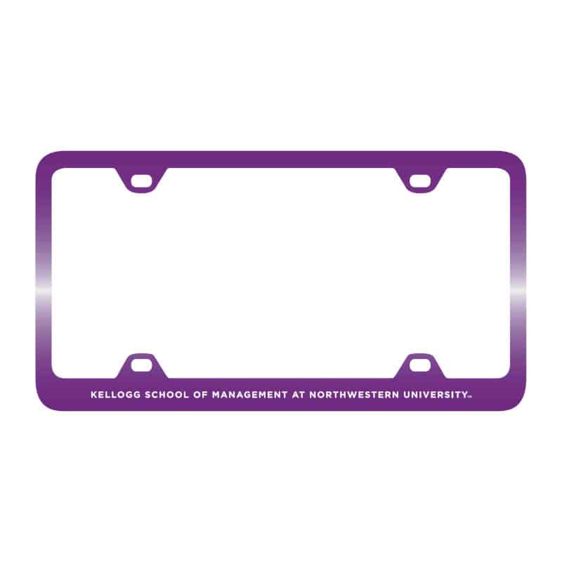 Northwestern Wildcats Laser Engraved Thin Purple License Plate Frame with Kellogg Design