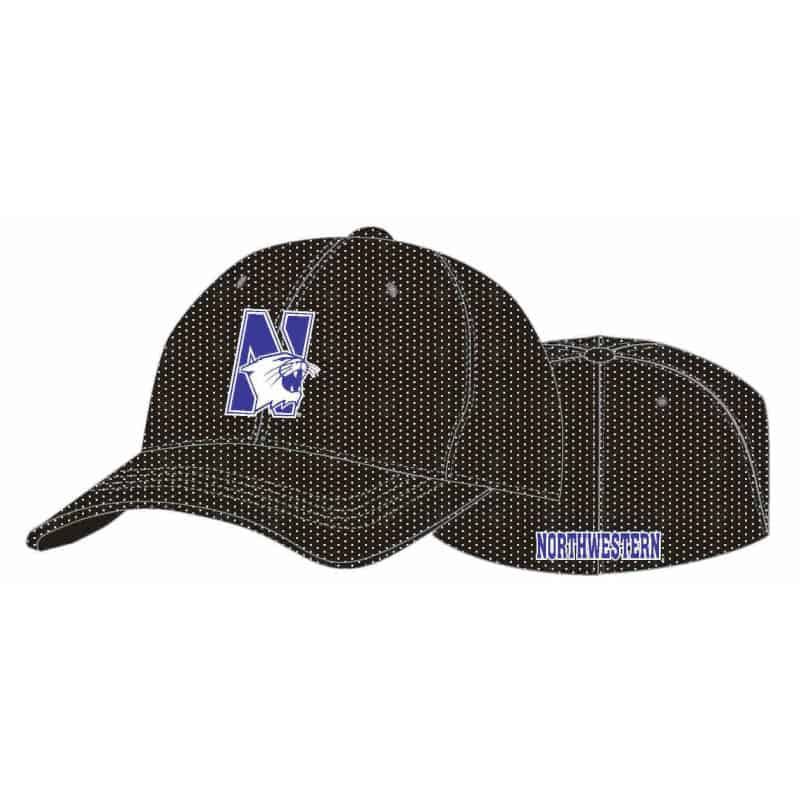 Northwestern Wildcats Black Flexfit Mesh Hat