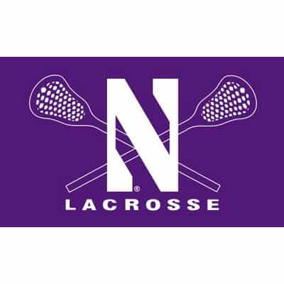 Northwestern University Wildcats 3'X5' Purple Flag with Northwestern Lacrosse Design