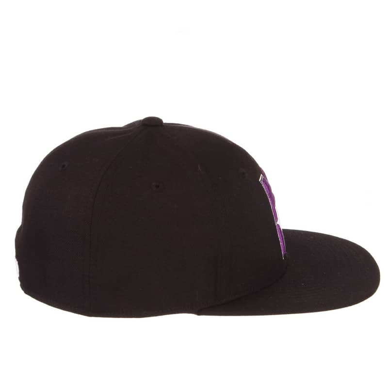 Northwestern University Wildcats Zephyr Black Fitted Hat with Stylized N-Cat Design