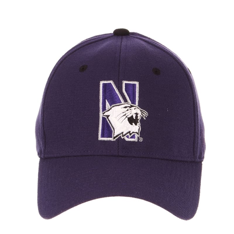 Northwestern University Wildcats Zephyr Constructed Flex Fit Dark Purple Hat Multicolor N-Cat Design