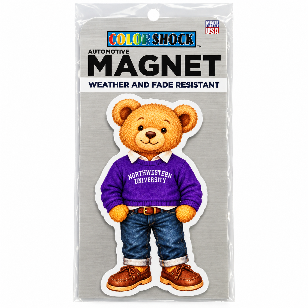 Northwestern University Wildcats Teddy Bear Automotive Magnet