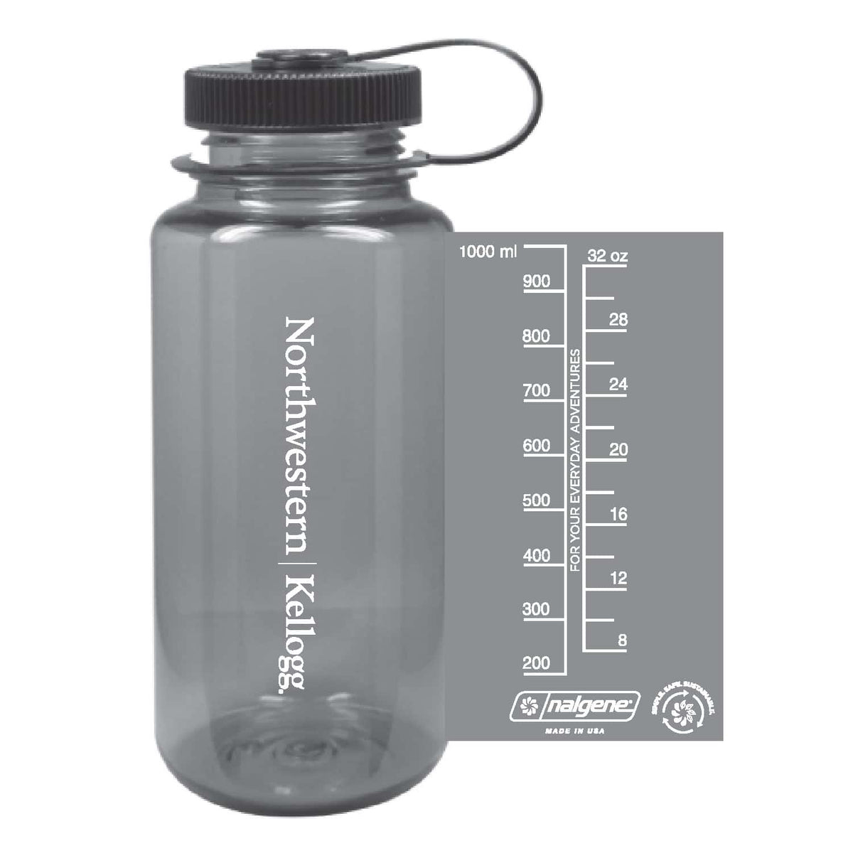Northwestern I Kellogg 32 oz. Smoke Tritan Wide Mouth Nalgene Water Bottle