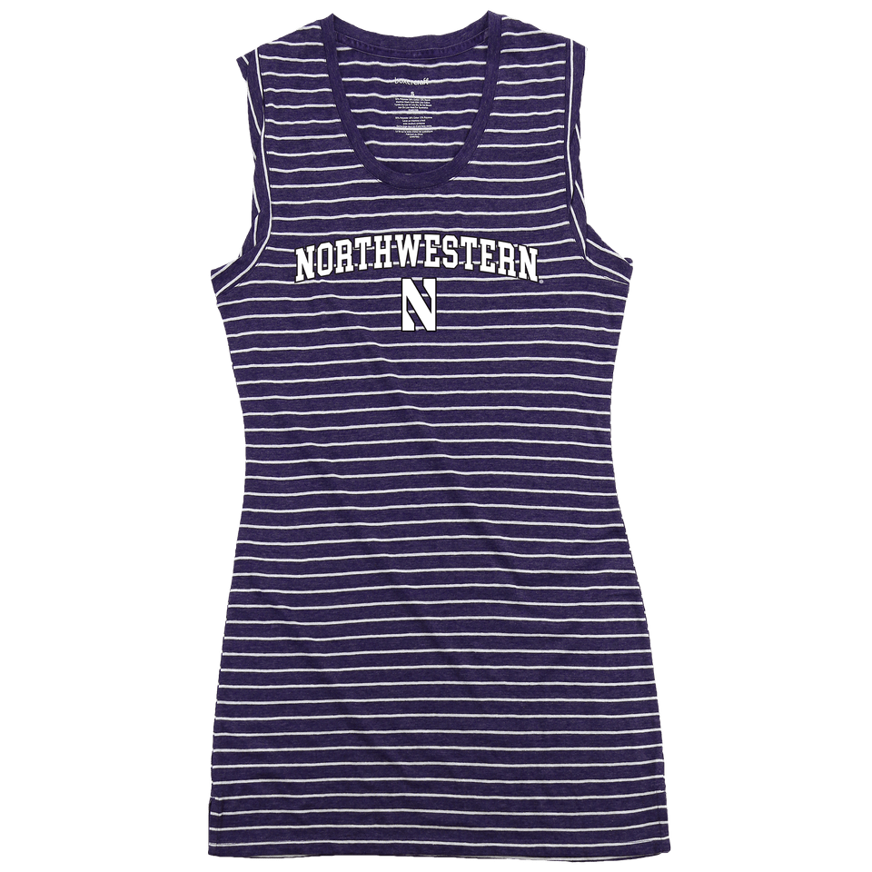 Northwestern University Wildcats Purple Striped Sleep Tee by Boxercraft