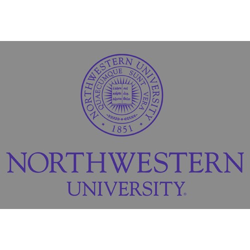 Northwestern Wildcats Postcard NU Seal On Gray Background NU0003