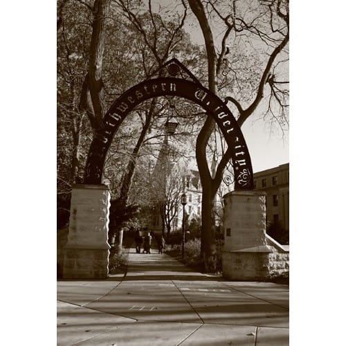 Northwestern Wildcats Postcard Weber Arch NU0018