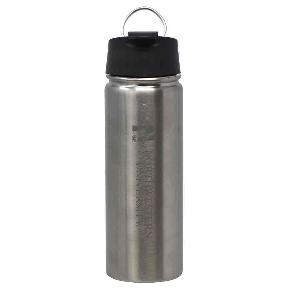 Northwestern University Wildcats 20 oz Laser Engraved Silver Impact Travel Tumbler Water Bottle/Mug