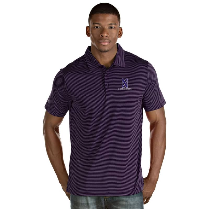 Northwestern University Wildcats Men's Antigua Purple Quest Polo Shirt