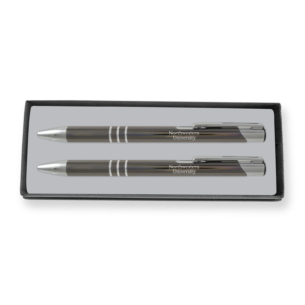 Northwestern University Wildcats Laser Engraved Gunmetal Aura Pen & Mechanical Pencil Set