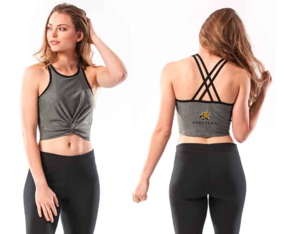 Northwestern University Wildcats Ladies Under Armour Grey Training Camp Bralette With Stylized N Design-8