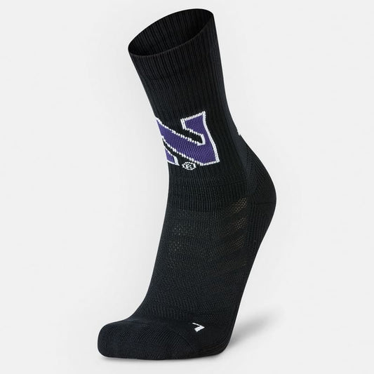 Northwestern University Wildcats Adult Under Armour Black Unrivaled Crew Sock-2