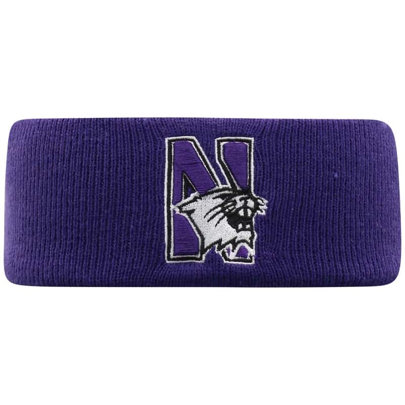 Northwestern University Wildcats Purple Knit Headband with N-Cat Design