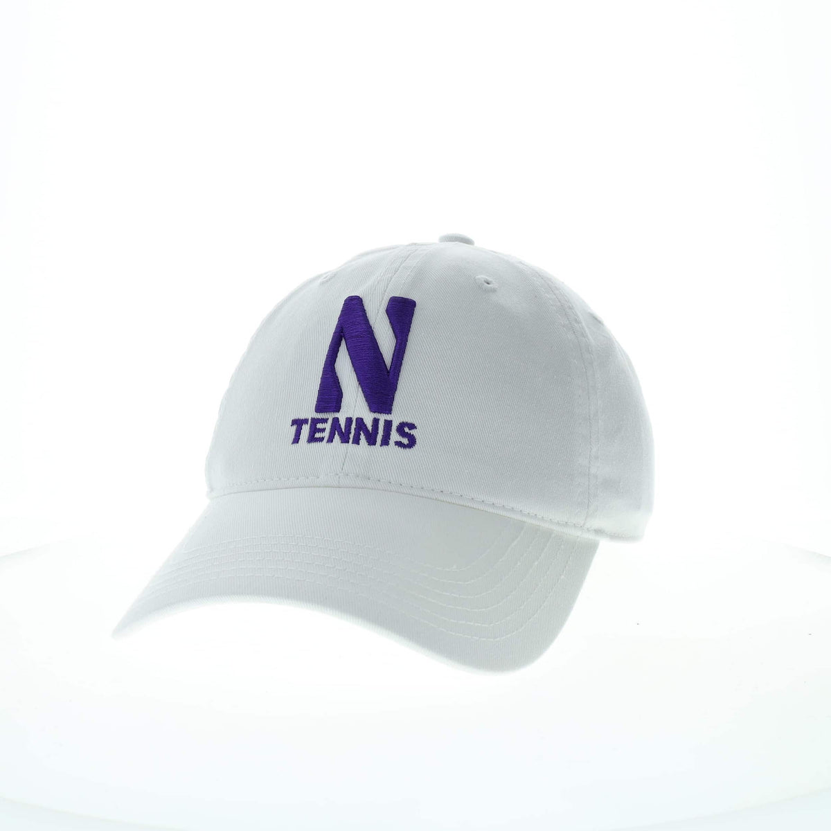 Northwestern University Wildcats Unconstructed White Cotton Twill Hat with N & Tennis Design