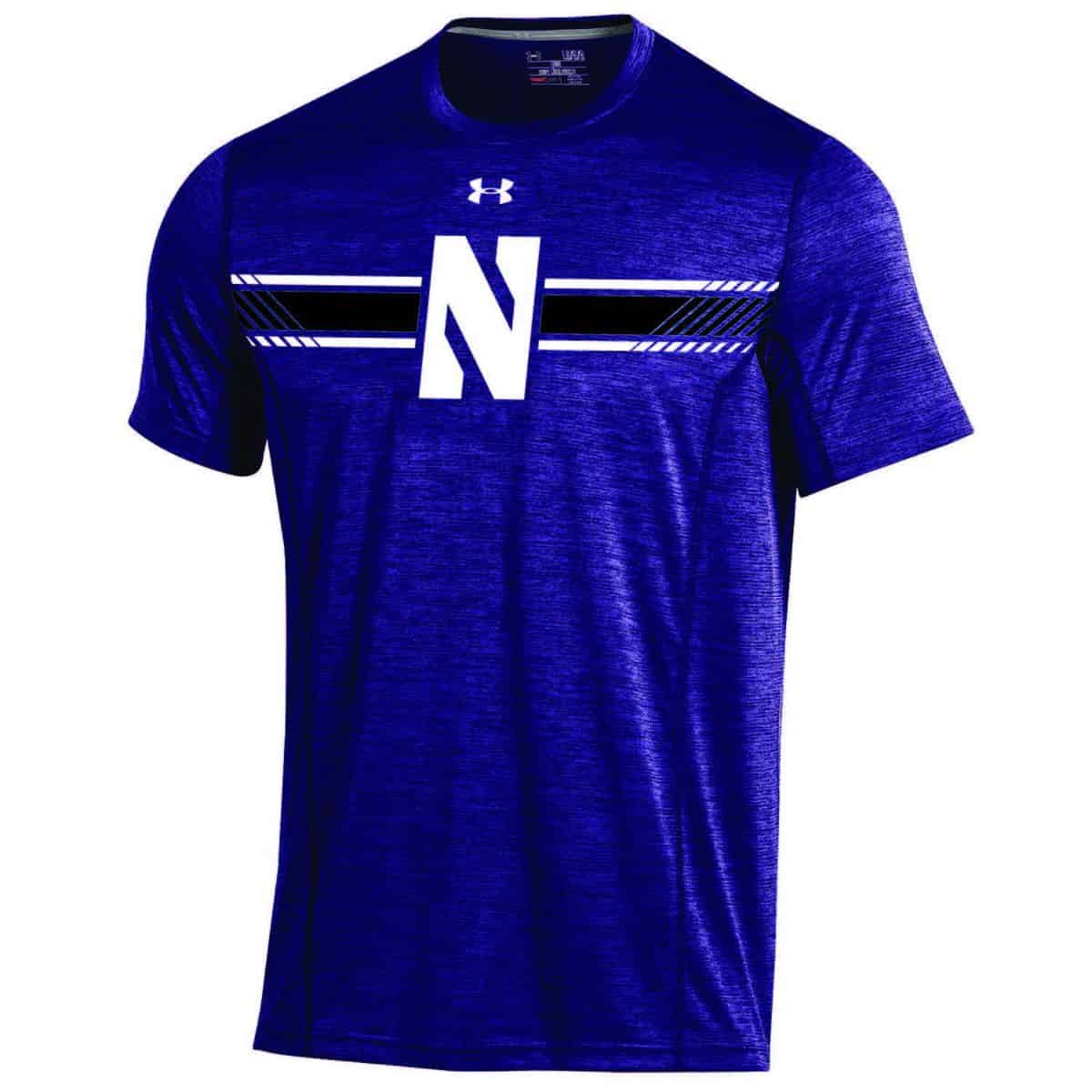 Northwestern University Wildcats Men's Under Armour Sideline Purple Microthread Short Sleeve Tee