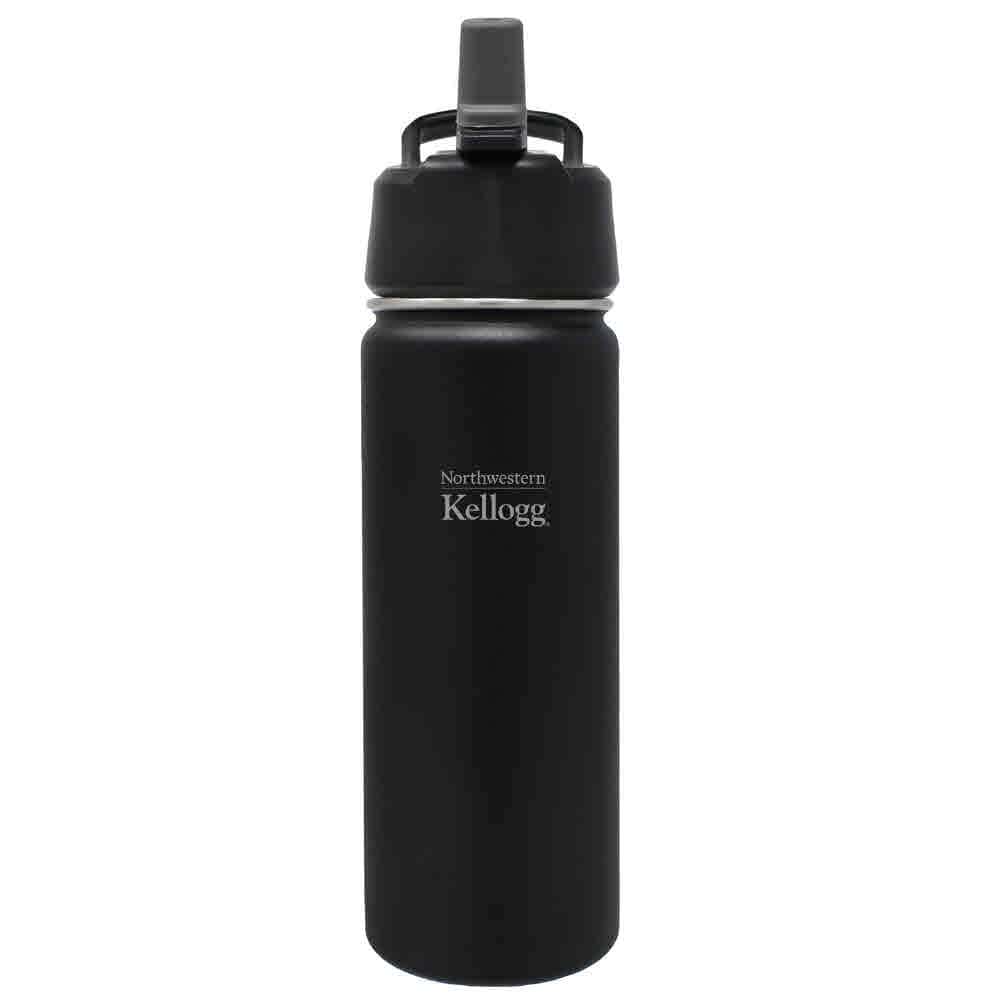 Northwestern I Kellogg Laser Engraved 20 oz. Black Hyper Sport Vacuum Travel Tumbler with Sippy Lid