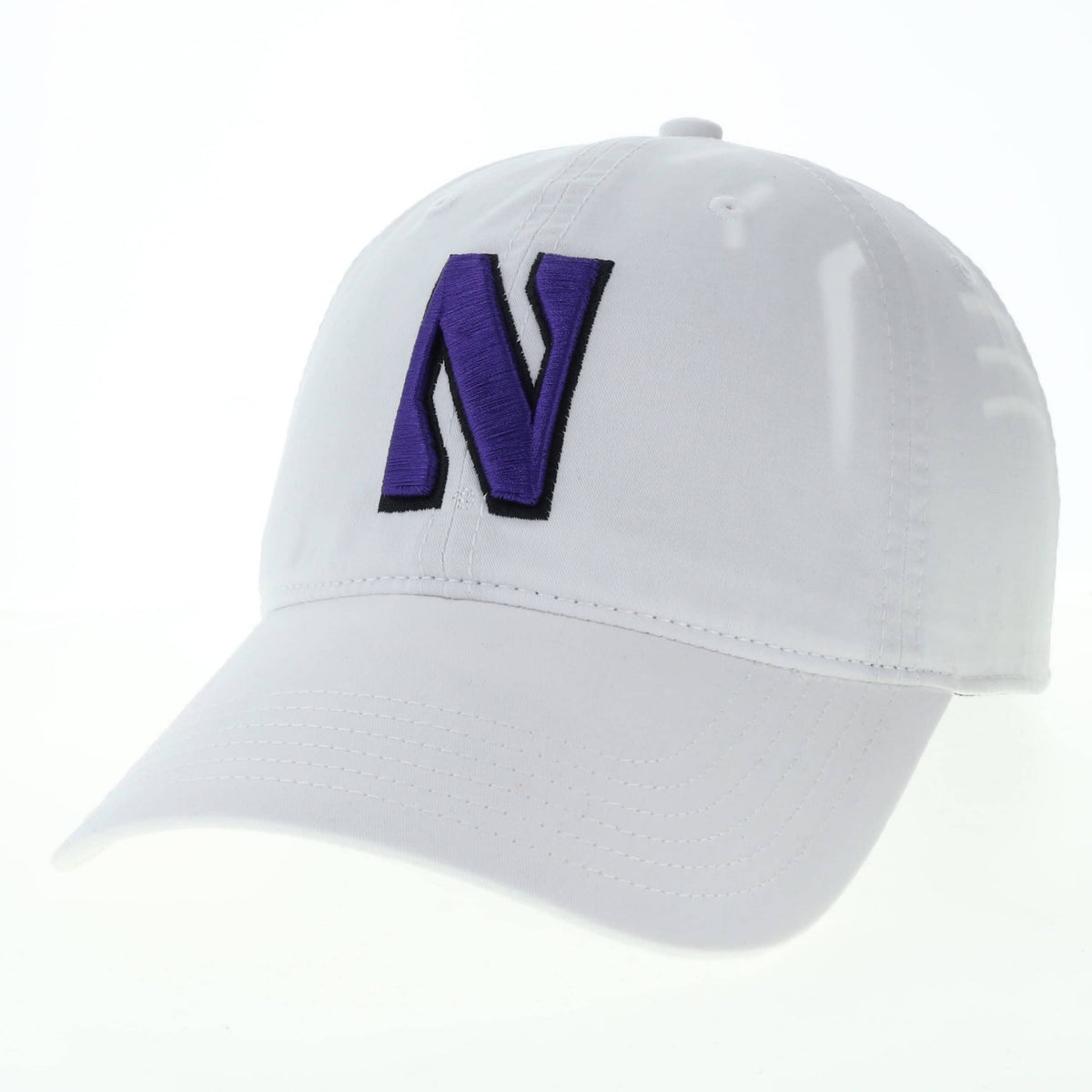 Northwestern University Wildcats Super Light Weight Legacy Unconstructed Adjustable Vintage Washed White Terra Twill Hat with Stylized N Design