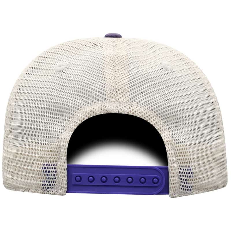 Northwestern University Wildcats Top Of The World Adjustable Snapback Purple/Cream Trucker Mesh Hat with Stylized N Design & Purple Visor