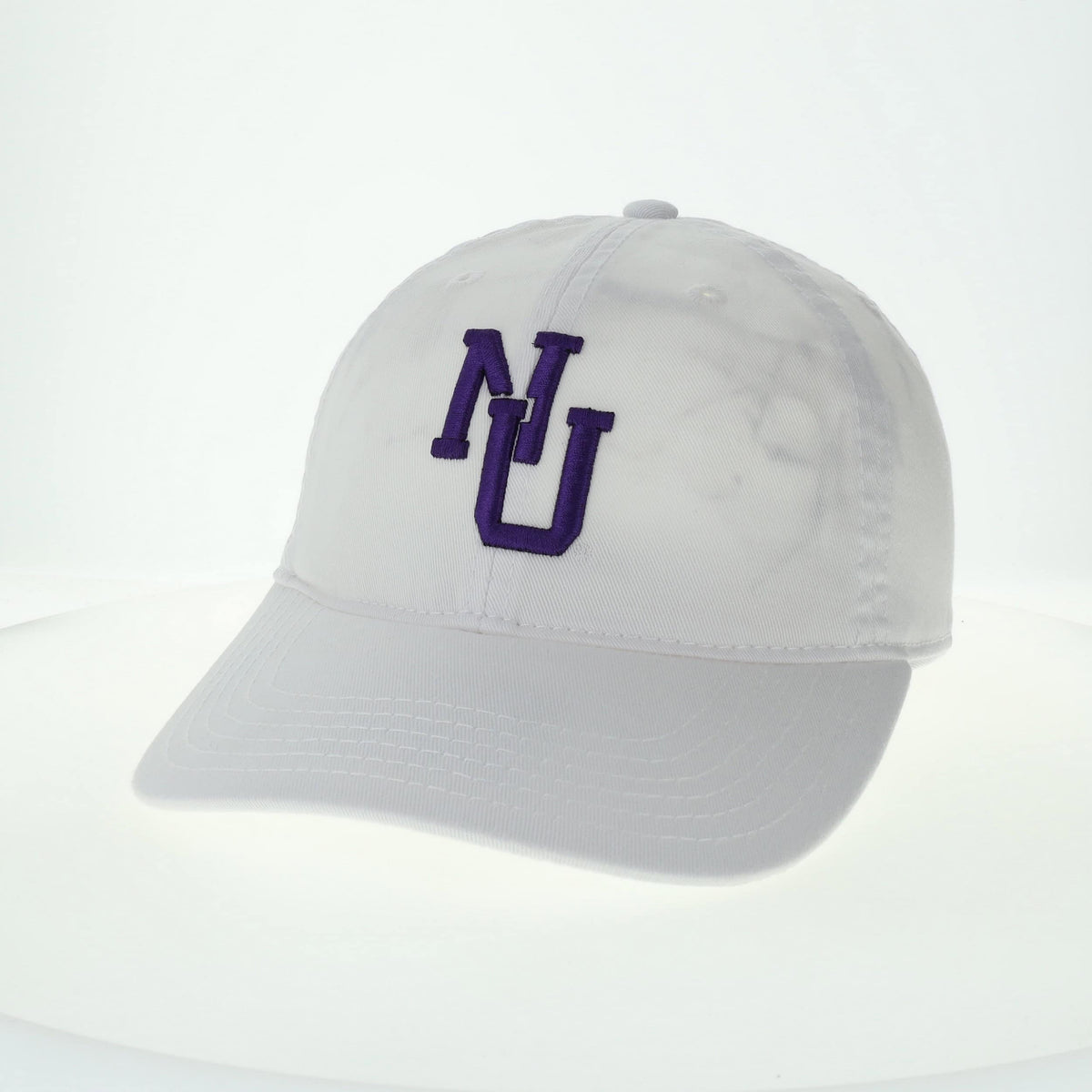 Northwestern University Wildcats Legacy Unconstructed Adjustable White Twill Hat with Vintage Interlock NU Design