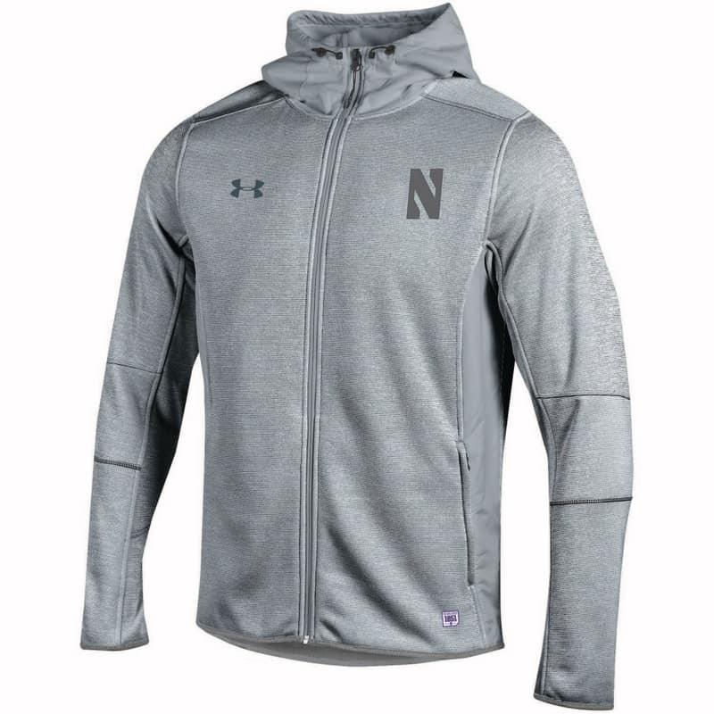 Northwestern University Wildcats Men’s Under Armour Marbalized Grey Fleece Lined Softshell Jacket With Stylized N Design
