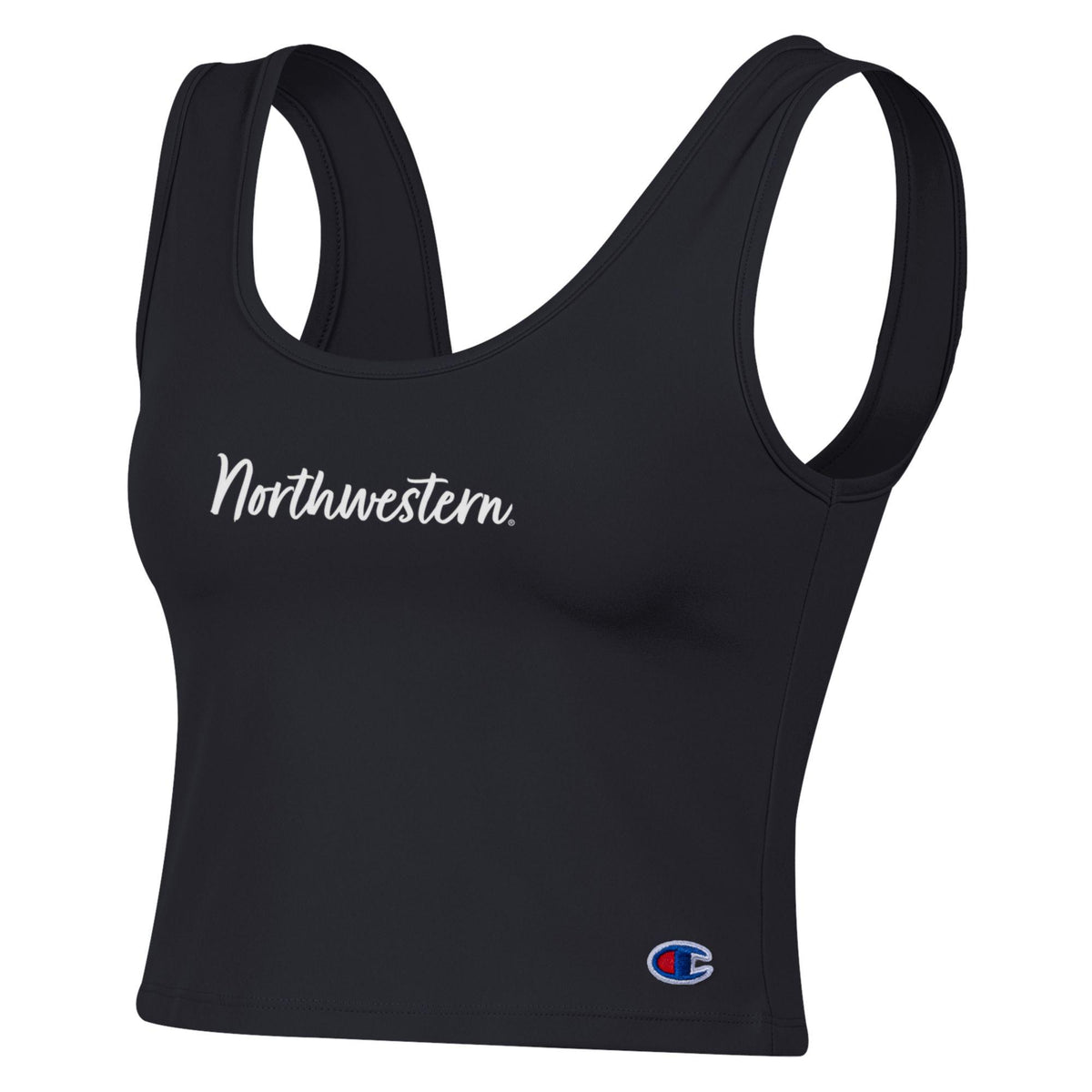 Northwestern University Wildcats Women’s Champion Tailgate Her Black Scoop Neck Crop Tank