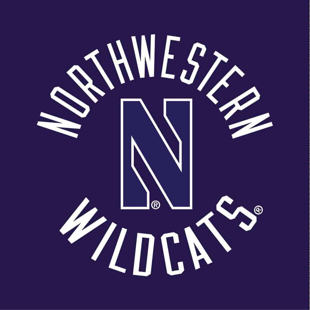 Northwestern University Wildcats Ladies Under Armour Athletic Lined Black Short with Side Pockets