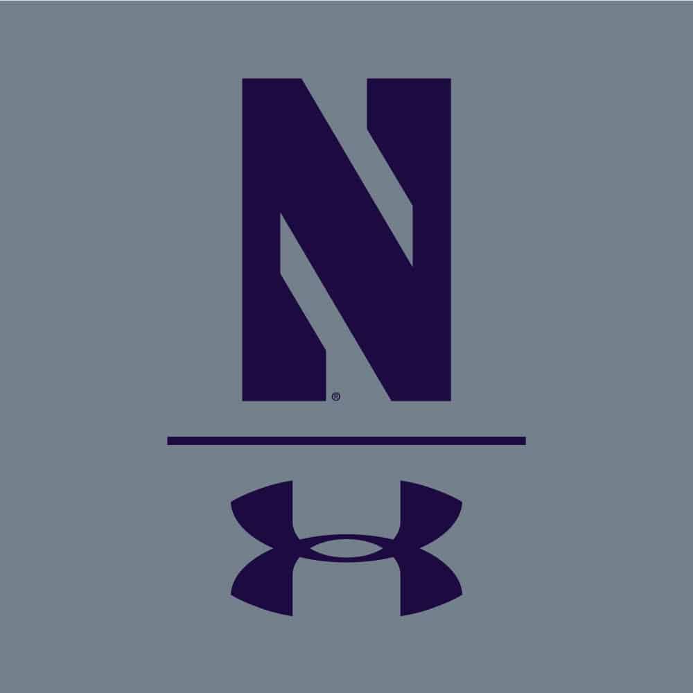Northwestern University Wildcats Men’s Under Armour Tactical Tech™ Light Grey Hooded Sweatshirt with Stylized N Design
