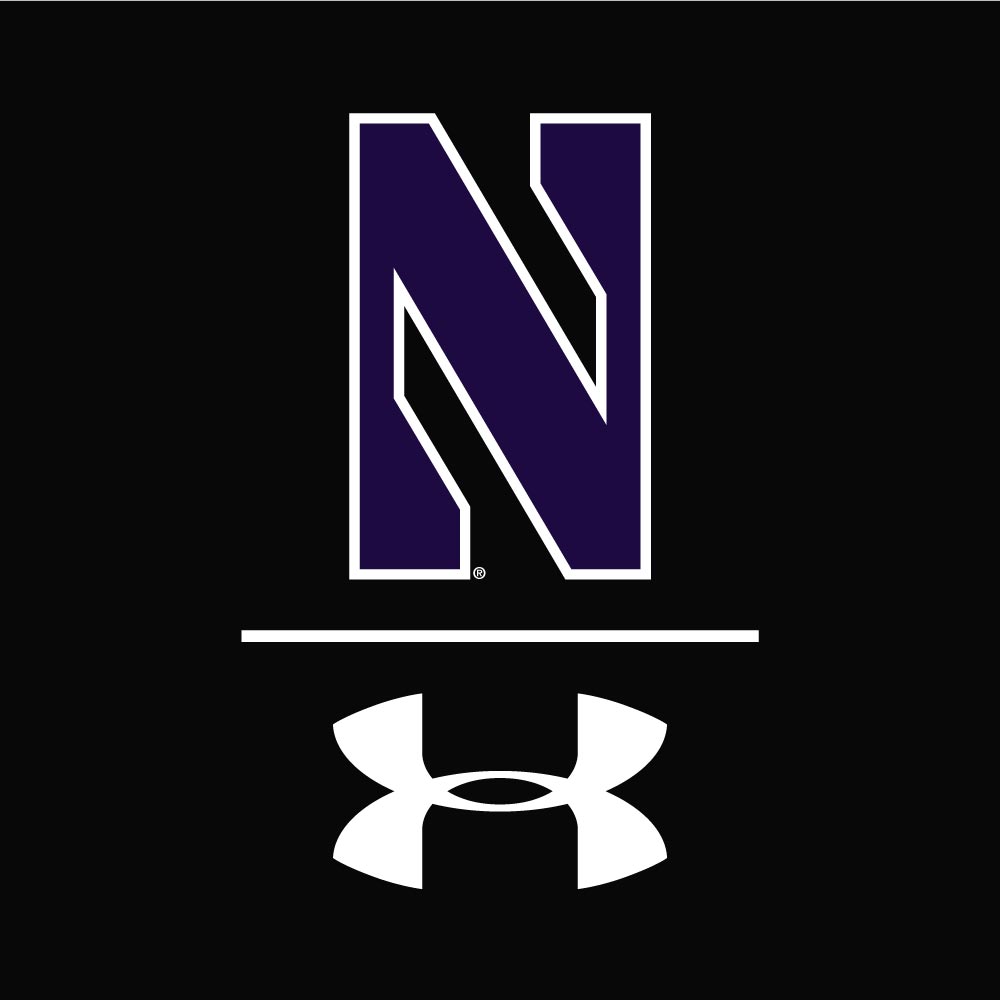Northwestern University Wildcats Youth Under Armour Tactical Tech™ Black Short Sleeve T-Shirt with Stylized Northwestern N Design