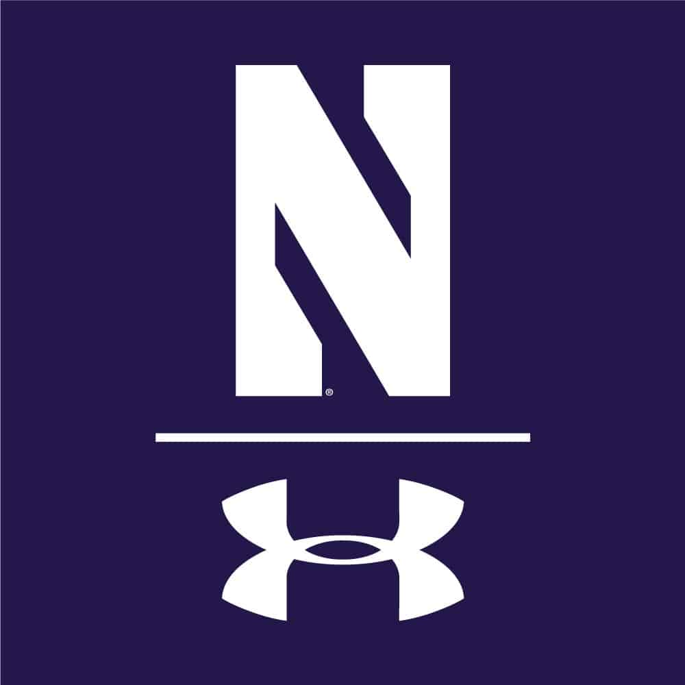 Northwestern University Wildcats Youth Under Armour Tactical Tech™ Purple Short Sleeve T-Shirt with Stylized Northwestern N Design