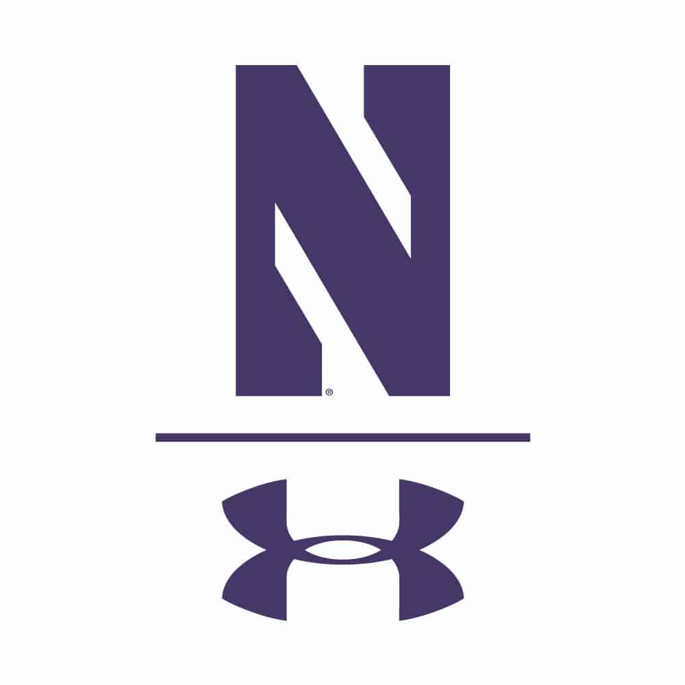 Northwestern University Wildcats Youth Under Armour Tactical Tech™ White Short Sleeve T-Shirt with Stylized Northwestern N Design