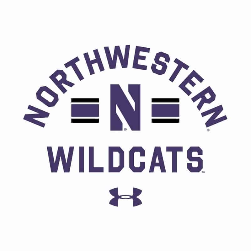 Northwestern University Wildcats Men’s Under Armour White All Day Fleece Hood With Stylized N Design-2