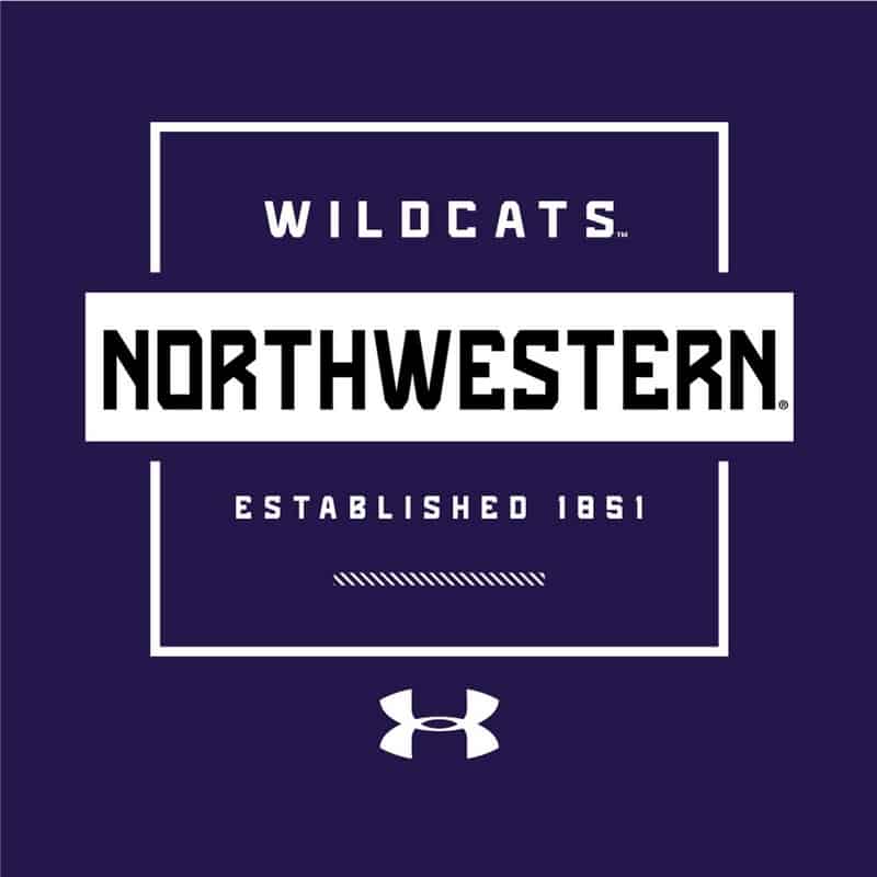 Northwestern University Wildcats Men’s Under Armour Purple Helix Wetprint Short Sleeve Tee