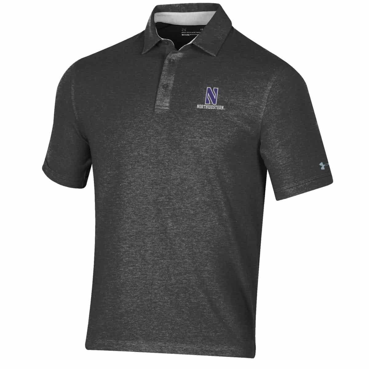 Northwestern University Wildcats Men’s Under Armour Triblend Black Heather Polo shirt