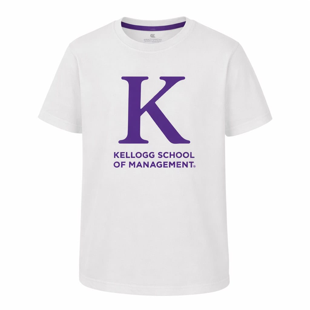 Northwestern | Kellogg Youth Colosseum White Short Sleeve Tee with K Design