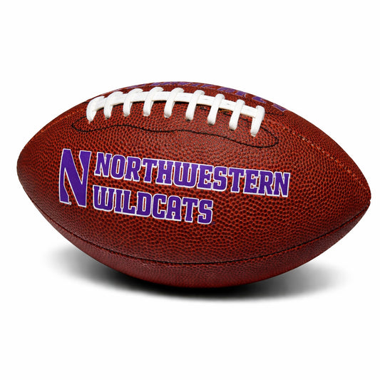 Northwestern Wildcats mini football with textured grip and purple N logo