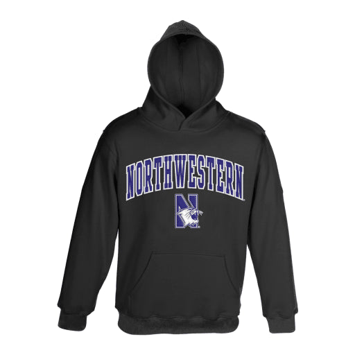 Youth Hooded Sweatshirt with Tackle Twill Sewn on Lettering