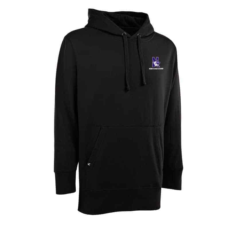 Northwestern Widcats Antigua Black Men's Hoded Sweatshirt Signature Hood 100233
