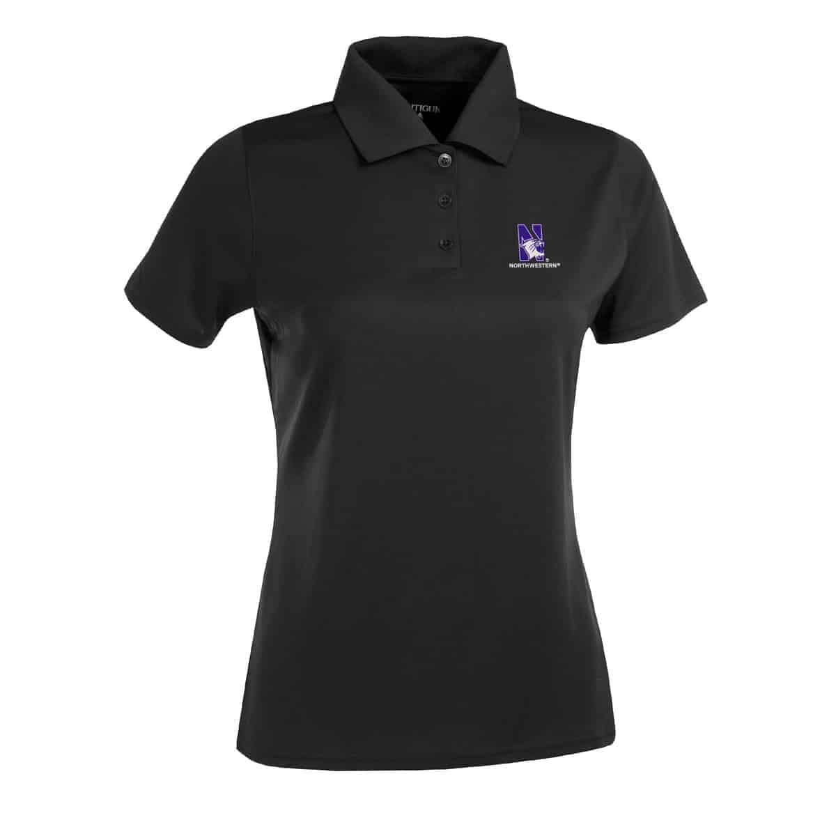 Northwestern Widcats Antigua Women's Black Polo Shirt Women's Exceed 100223
