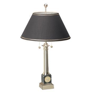 Northwestern Wildcats Mascot Design Gold Medallion Black Marble Alumni Lamp