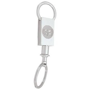 Northwestern Wildcats Mascot Design Silver Medallion Two Sectional Key Ring