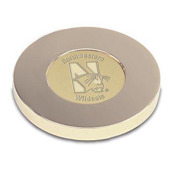 Northwestern Wildcats Mascot Design Gold Medallion Paperweight