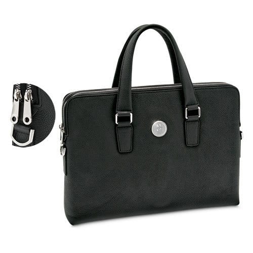 Northwestern Wildcats Mascot Design Silver Medallion Genuine top grain leather Ladies' Briefcase