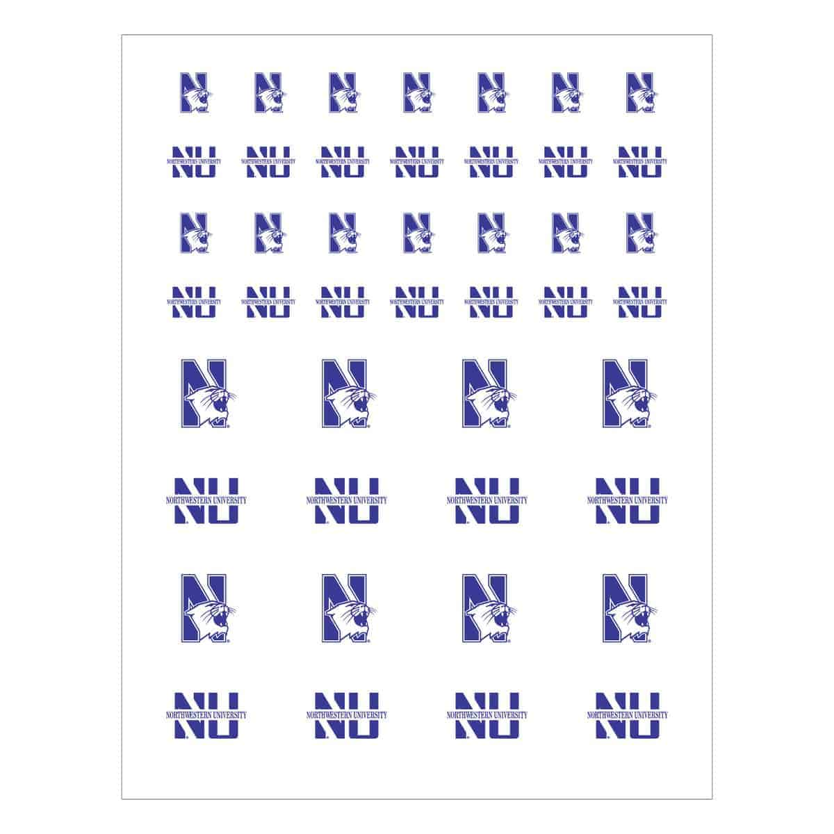 Northwestern University Wildcats Variety of Sizes & Designs Sticker Pack