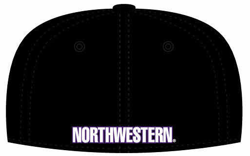Northwestern Wildcats Black Fitted Hat with Stylized N-Cat Design